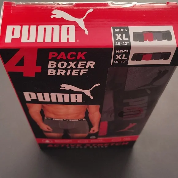 Men's Puma 4-Pack Boxer Briefs Active Stretch Tag Free Underwear Size - XL 40-42 - Picture 6 of 7